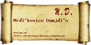 Mrákovics Damján névjegykártya